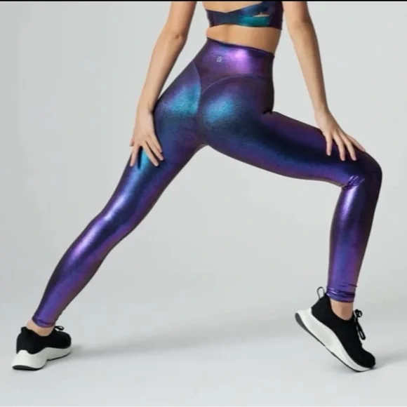 Buffbunny Rebel Leggings Mood Ring Holographic color women’s sz Medium stretch - Picture 3 of 11